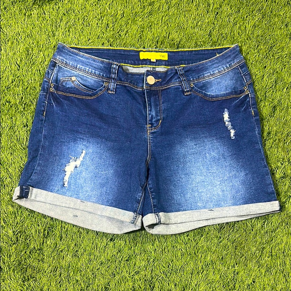 YMI Distressed Blue Jean Shorts Size 13
